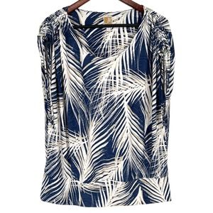 JM Collection Woman Plus Size 2X Rouched Tank Top Blouse Shirt Top Tropical